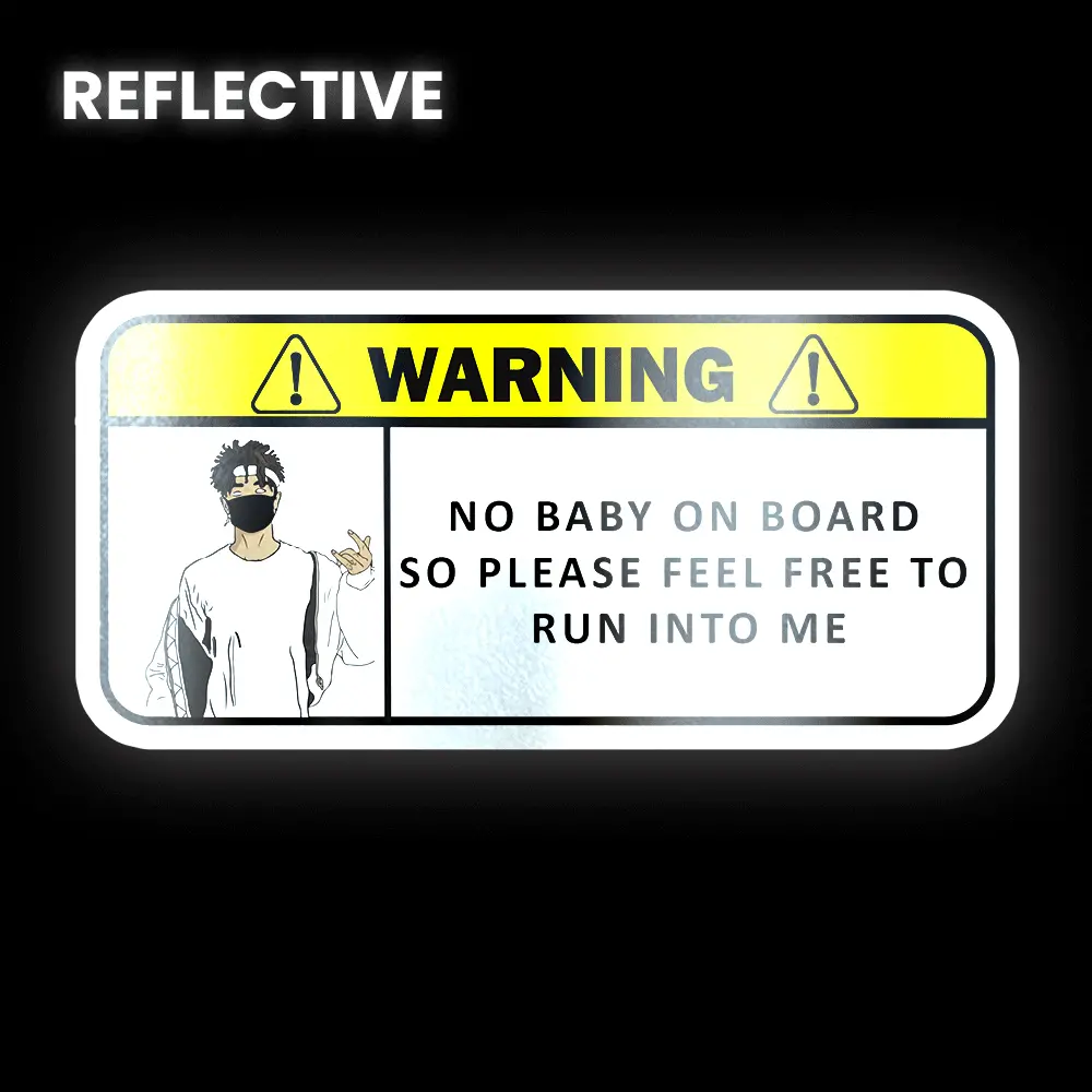 Warning!! No Baby On Board Bumper Sticker 1