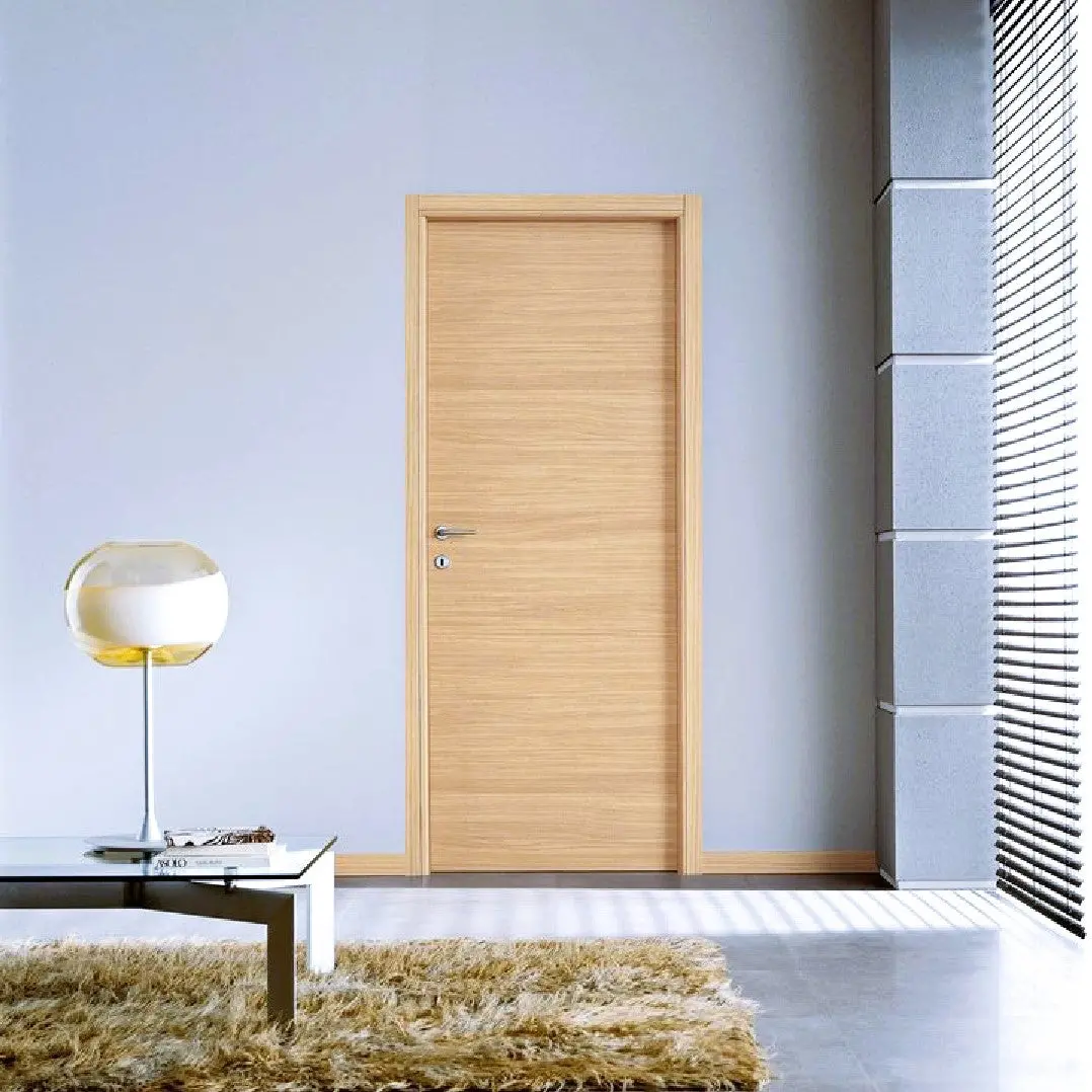 Puerta Wpc 45Mm Madera Interior Fresno 85X215cm Incluye Marco Completo Y Herrajes Silver. Altisima Calidad Y Resistencia 1