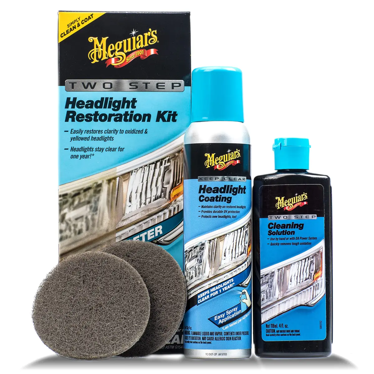Kit Restaurador De Faros Para Autos. Perfect Clarity Meguiars 1