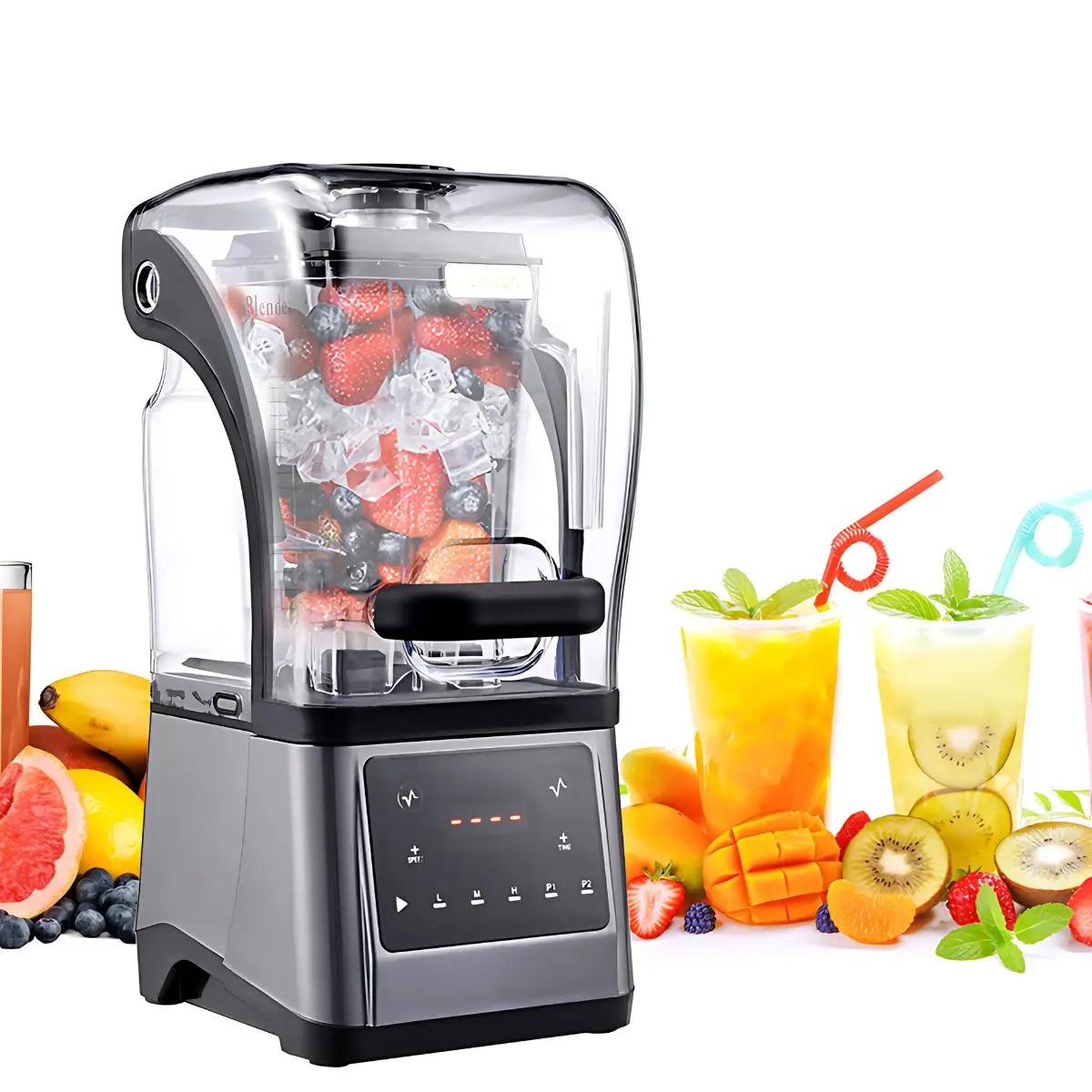 Licuadora De Alta Potencia 1.6L. De Bajo Ruido Máquina Profesional De Batidos Y Smoothies 1680W. Velocidad Ajustable. Industrial Bares 1