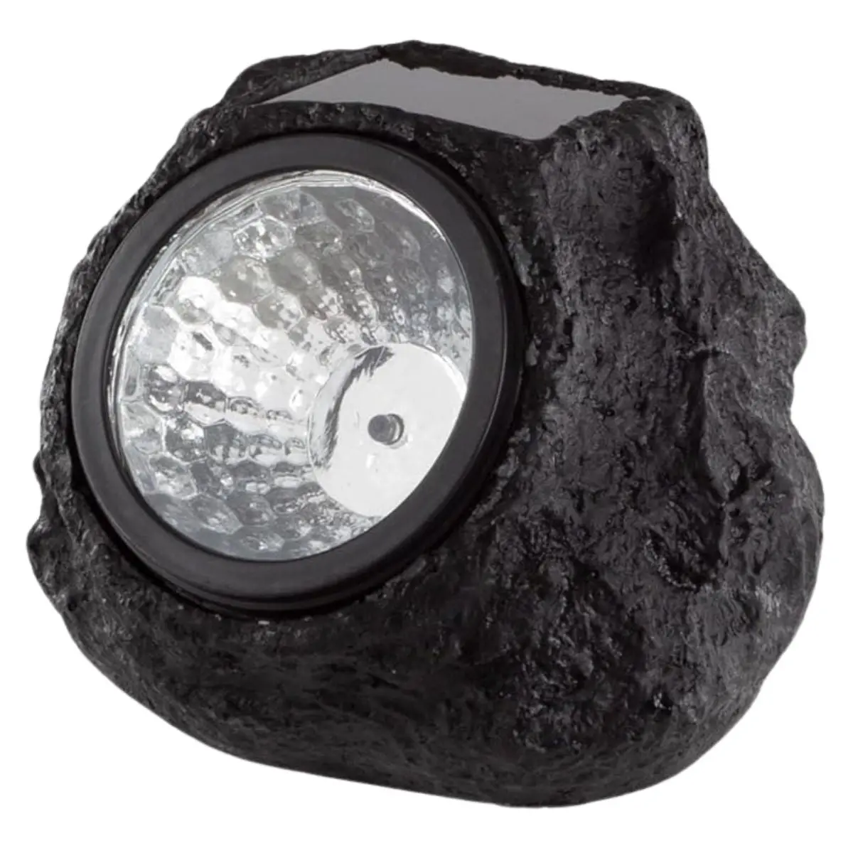 Roca Solar Lampara Foco Luz Para Jardín En Forma De Roca Negra. Con Panel Solar En Forma De Piedra Negra. Luz Cálida Amarilla 1