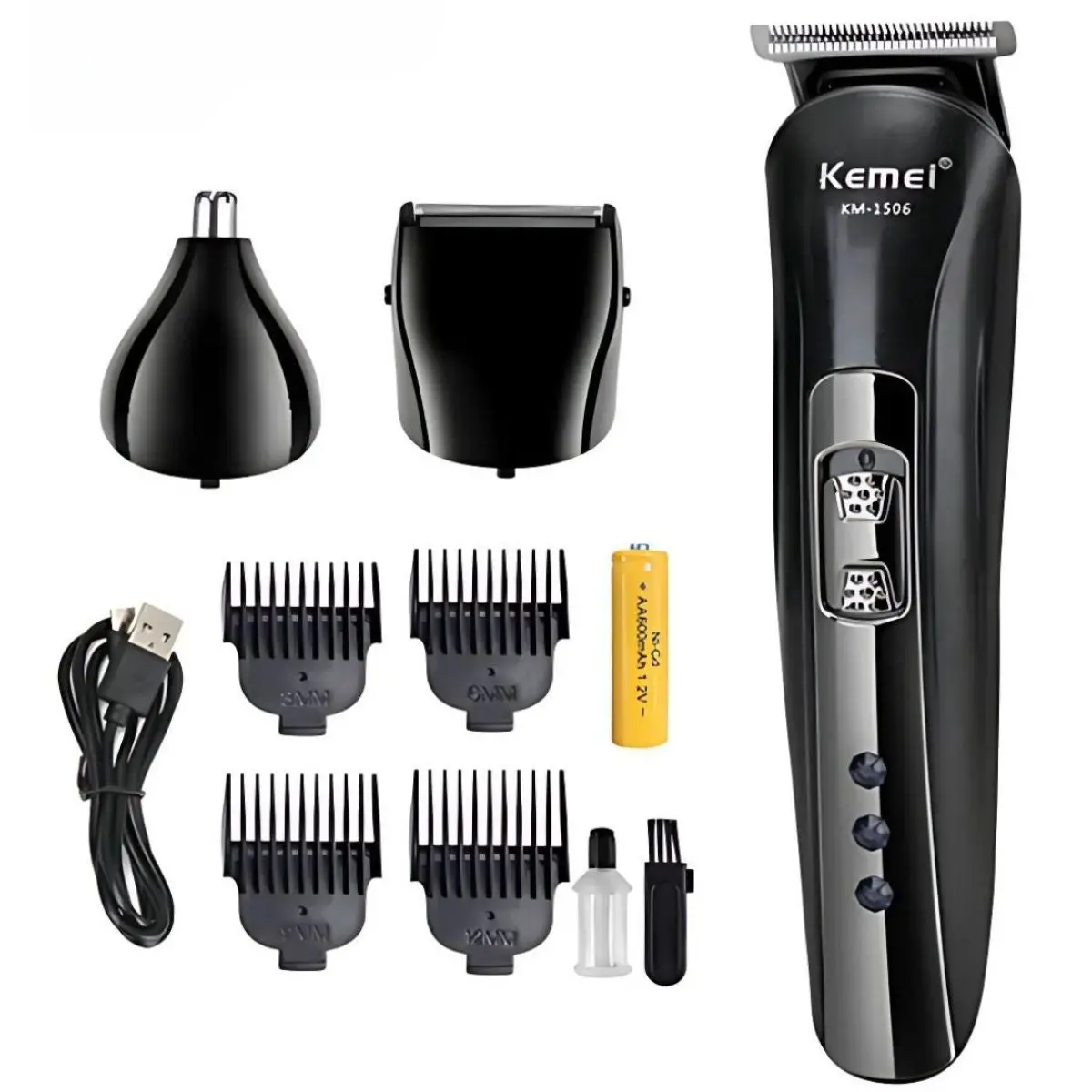 Cortadora De Cabello Eléctrico 3 En 1. Afeitadora. Recortador De Vello Nasal. Incluye Accesorios. 1
