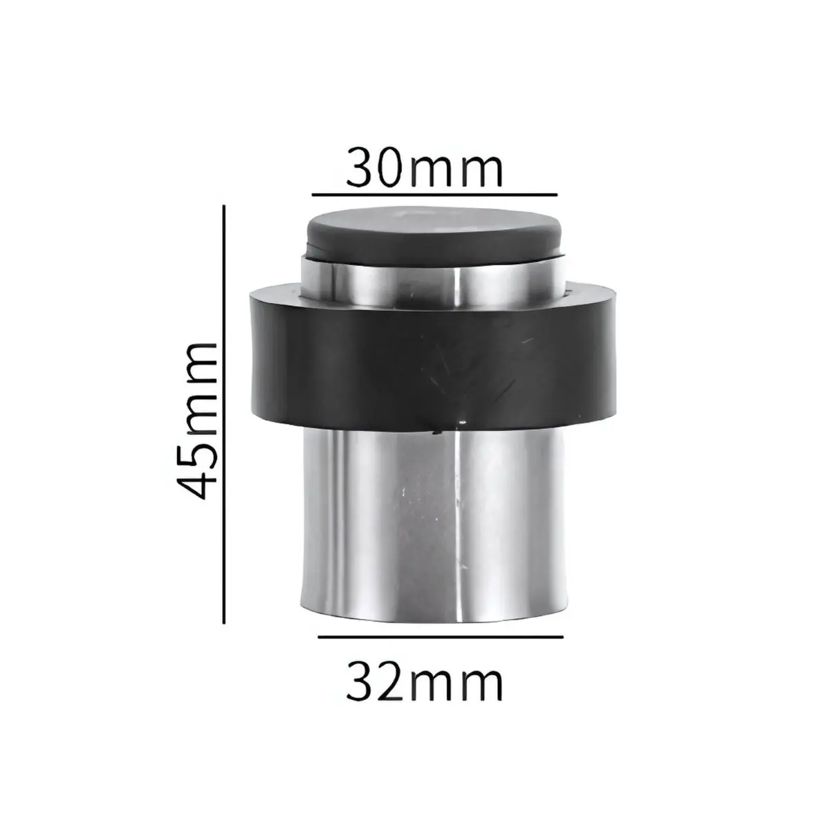 Tope Para Puertas 32 Mm 1 1/4" Acero Inoxidable. Amortiguador De Impacto Con Fijación Adhesiva O Atornillable. 1