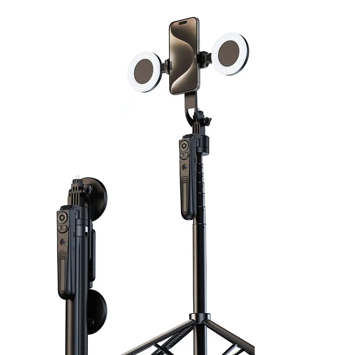 Trípode Para Teléfono Con Aro De Luz Led. Palo Selfie Con Luz A Control Remoto. Soporte De Trípode De Viaje. Ideal Para Blogger E Influencers. 1