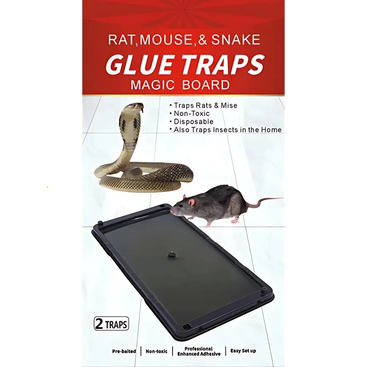 Trampas Adhesivas Para Ratas, Ratones. (2 Unidades) Trampa Para Roedor. Control De Plagas. 1