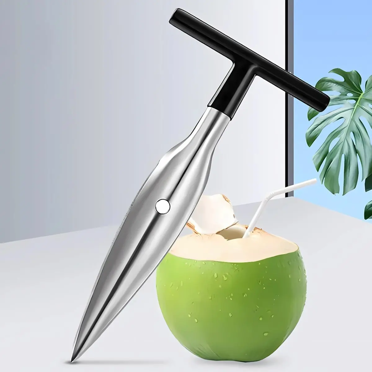 Abridor De Cocos De Acero Inoxidable. Herramienta Para Perforar Cocos Verdes Fácil Y Segura. (Unidad) Abre Pipa. 1