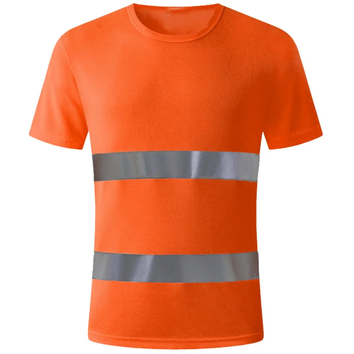 Camisas Suéter Naranja Fosforescente De Seguridad. Con Rayas Reflectivas. Manga Corta. 1