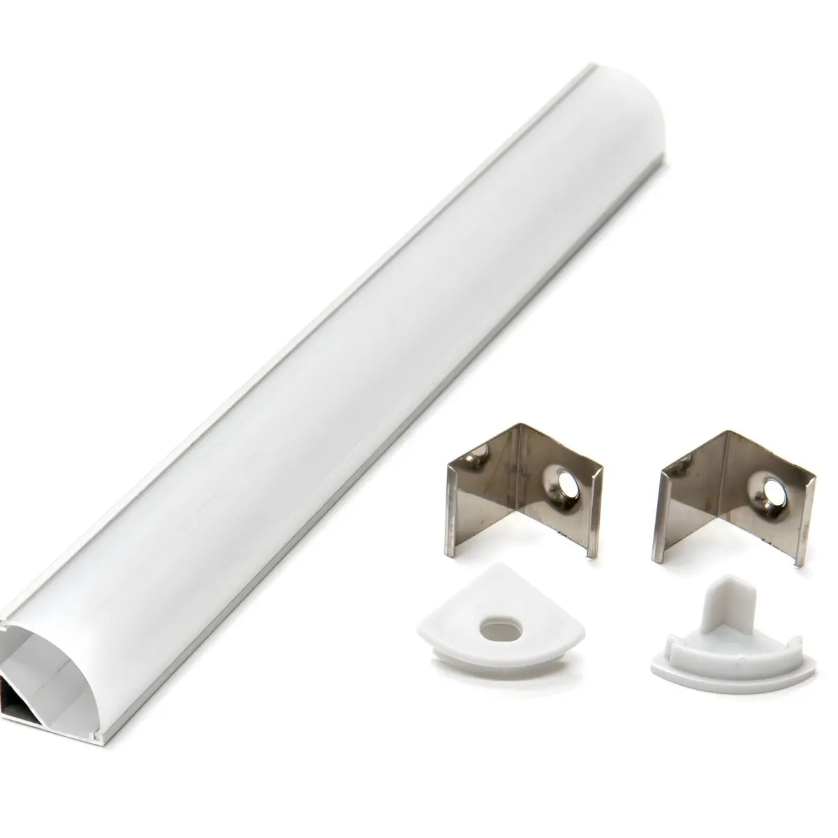 Perfil De Aluminio Para Cinta Led Kit 2 M. Accesorio Diseñado Para Montar Y Proteger Tiras De Luces Led Ideal Para Angulo De 90° 1