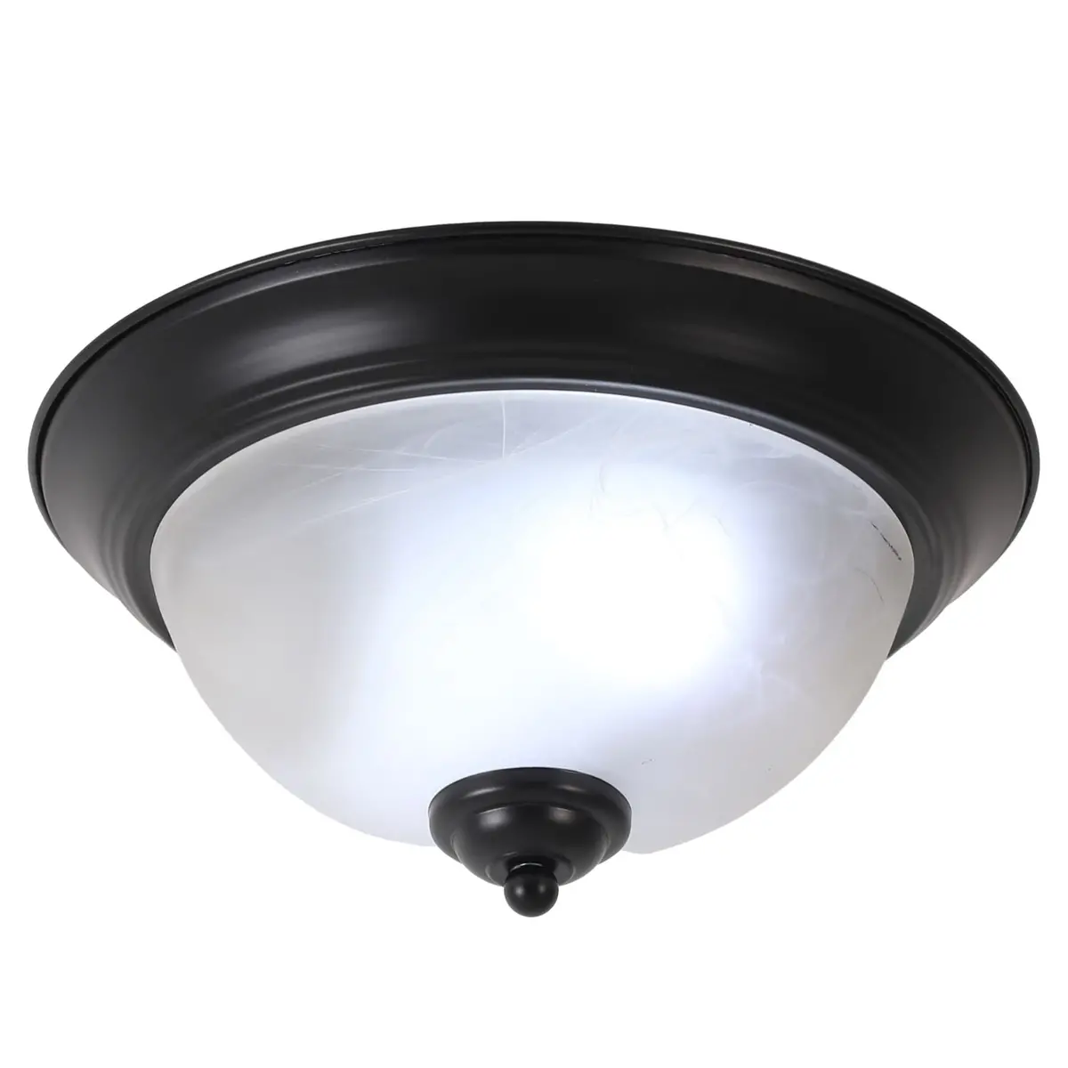 Lámpara De Techo Plafón Color Negro 2Xe27 90-305V Diámetro 280Mm 2