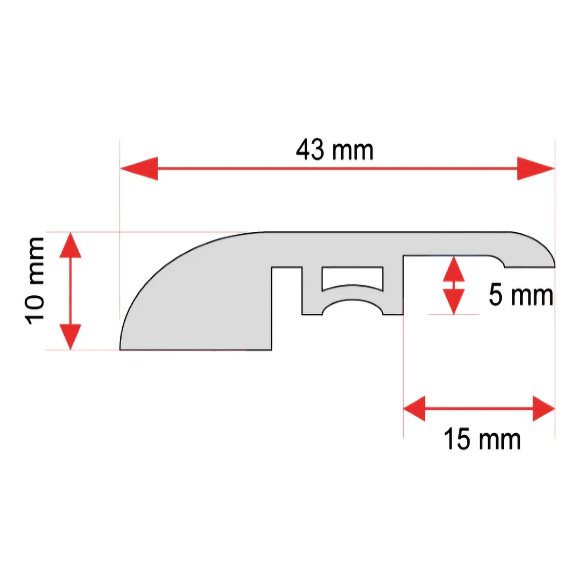 Remate Final Reductor Para Piso Spc De162 Madera Clear Oak 45 X 2400 Mm 2