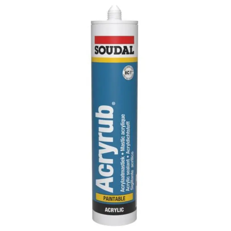 Silicon Pintable Acryrub Soudal Acrilico Blanco 310Ml. 1
