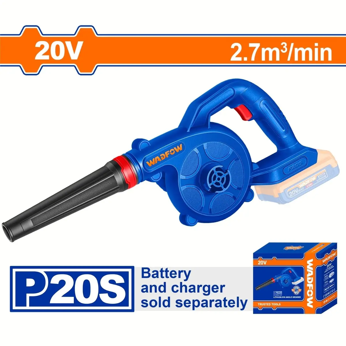 Soplador Inalámbrico 20V 18000Rpm Volumen 2.7 M³/Min Aire No Incluye Batería Ni Cargador. Blower Sopladora 1