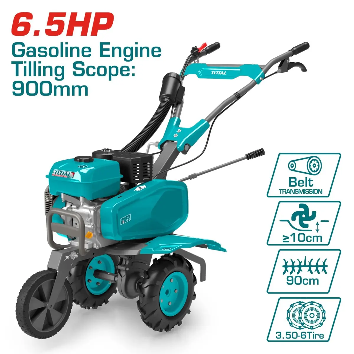 Cultivador Motorizado A Gasolina 6.5 Hp 11Nm 2500Rpm Capacidad 0.95L Motocultor Moto Azada 1