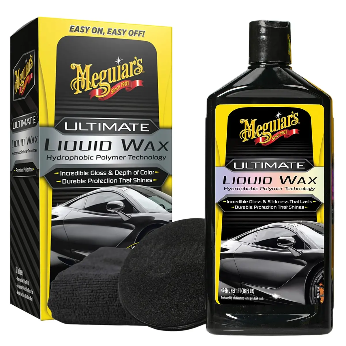 Cera Líquida Detallador Para Autos 16 Oz. Meguiars. Incluye Almohadilla Y Toalla. 1