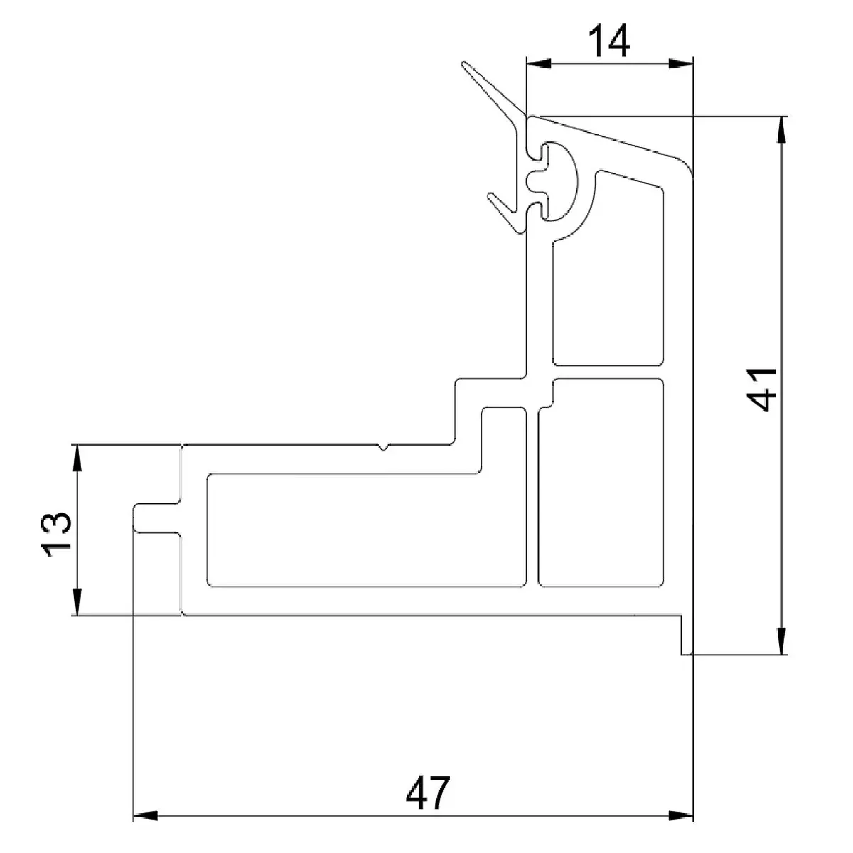 Perfil Upvc Inversor 60Mm Serie Abatible Upview Carbone Espesor 2.5Mm Largo 5.85M Color Marron Chocolate Microtexturizado 1