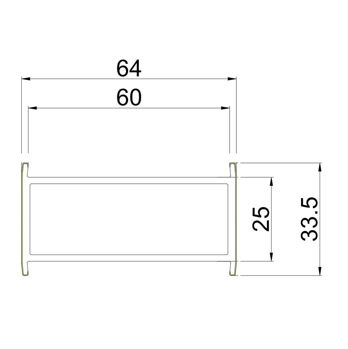 Perfil Unión Upvc Adaptador Rectangular 60Mm Serie Abatible Upview Carbone Espesor 2.5Mm Largo 5.85M Color Marron Chocolate Microtexturizado 1