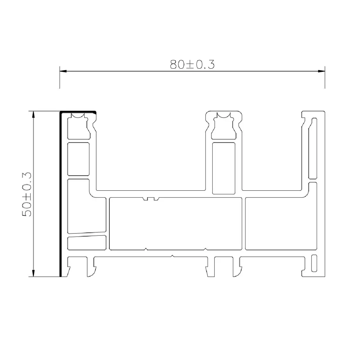 Perfil Upvc Marco Perimetral Ventana Corredera 80Mm Serie Upview Carbone Espesor 2.5Mm Largo 5.85M Color Blanco Microtexturizado 1
