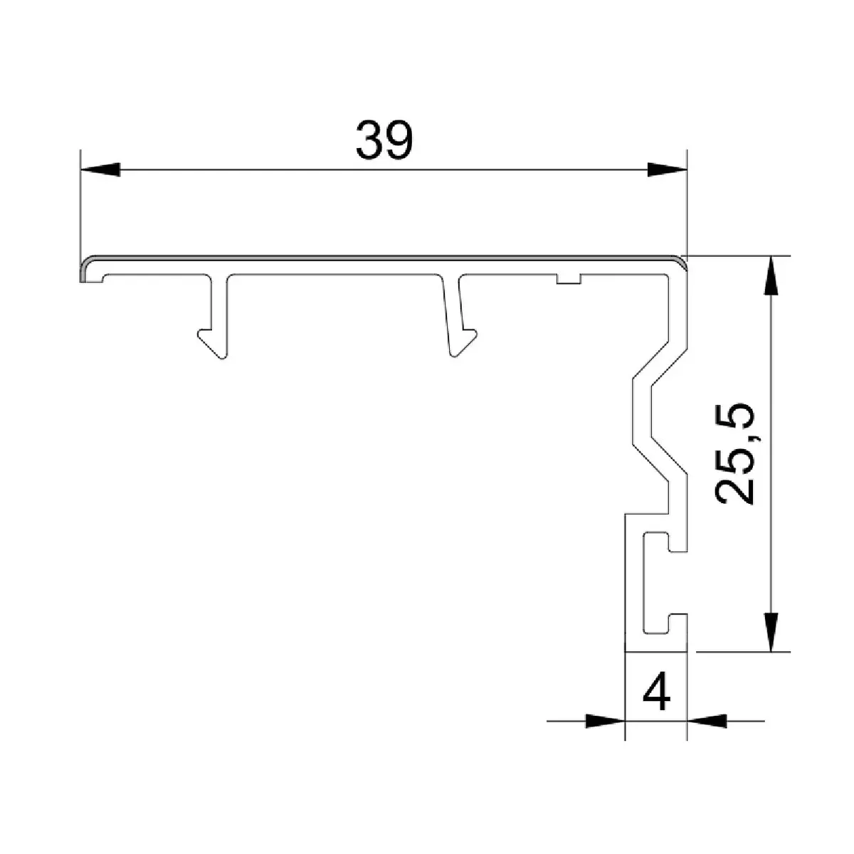 Perfil Upvc Traslape Cruce De Hoja Serie 80Mm Upview Carbone Espesor 2.5Mm Largo 5.85M Color Blanco Microtexturizado 1