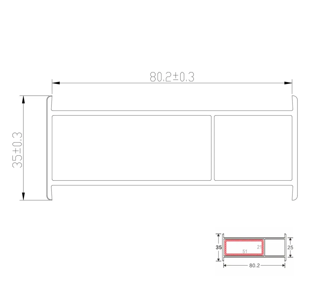 Perfil Upvc Adaptador Union Tubo Rectangular Serie 80Mm Upview Carbone Espesor 2.5Mm Largo 5.85M Color Blanco 1