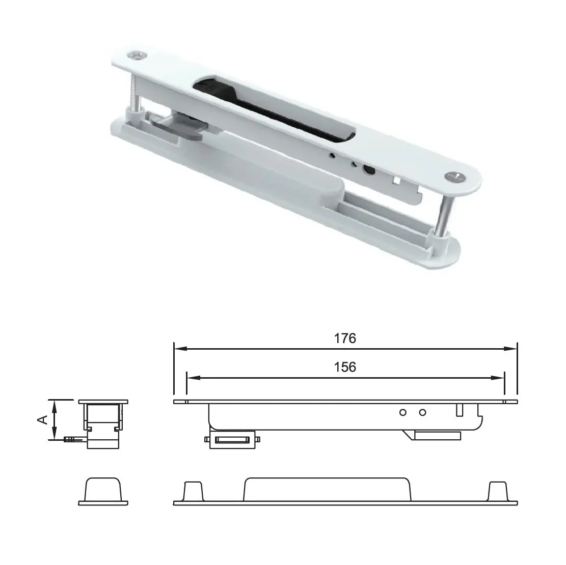 Cerradura Manual Cierre Embutido De Doble Cara Para Ventanas Upvc Y Aluminio Color Blanco 1
