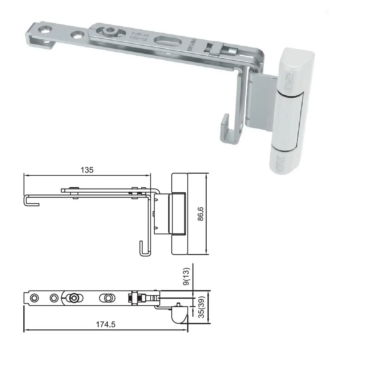 Bisagra Superior Izquierda Para Ventana Abatible Upvc Apertura Interior Color Blanco 1
