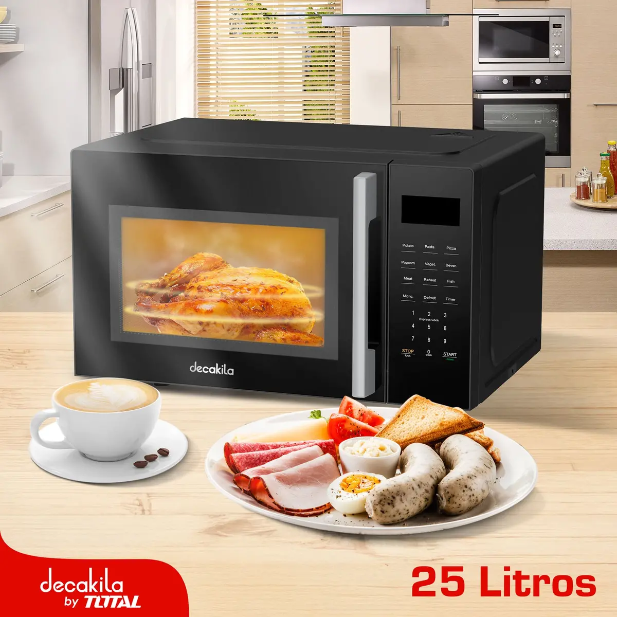 Horno Microondas Grande 25L 1350W 1