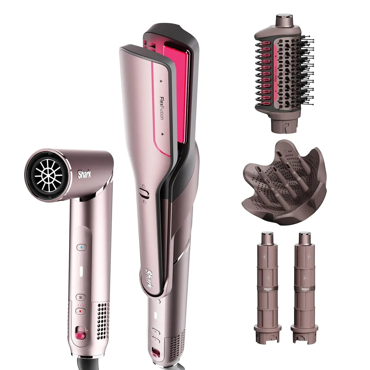 Secador Y Plancha Shark Flexfusion 5 En 1. Cepillo Estilizador Blower De Cabello Hd642s. 1