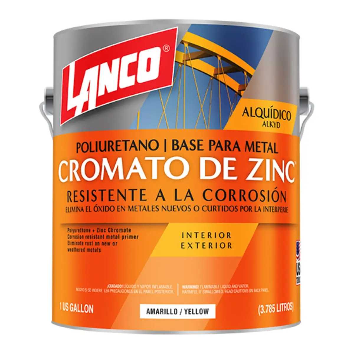 Pintura Anticorrosiva Cromato De Zinc De 1 Galón. Color Amarillo 1