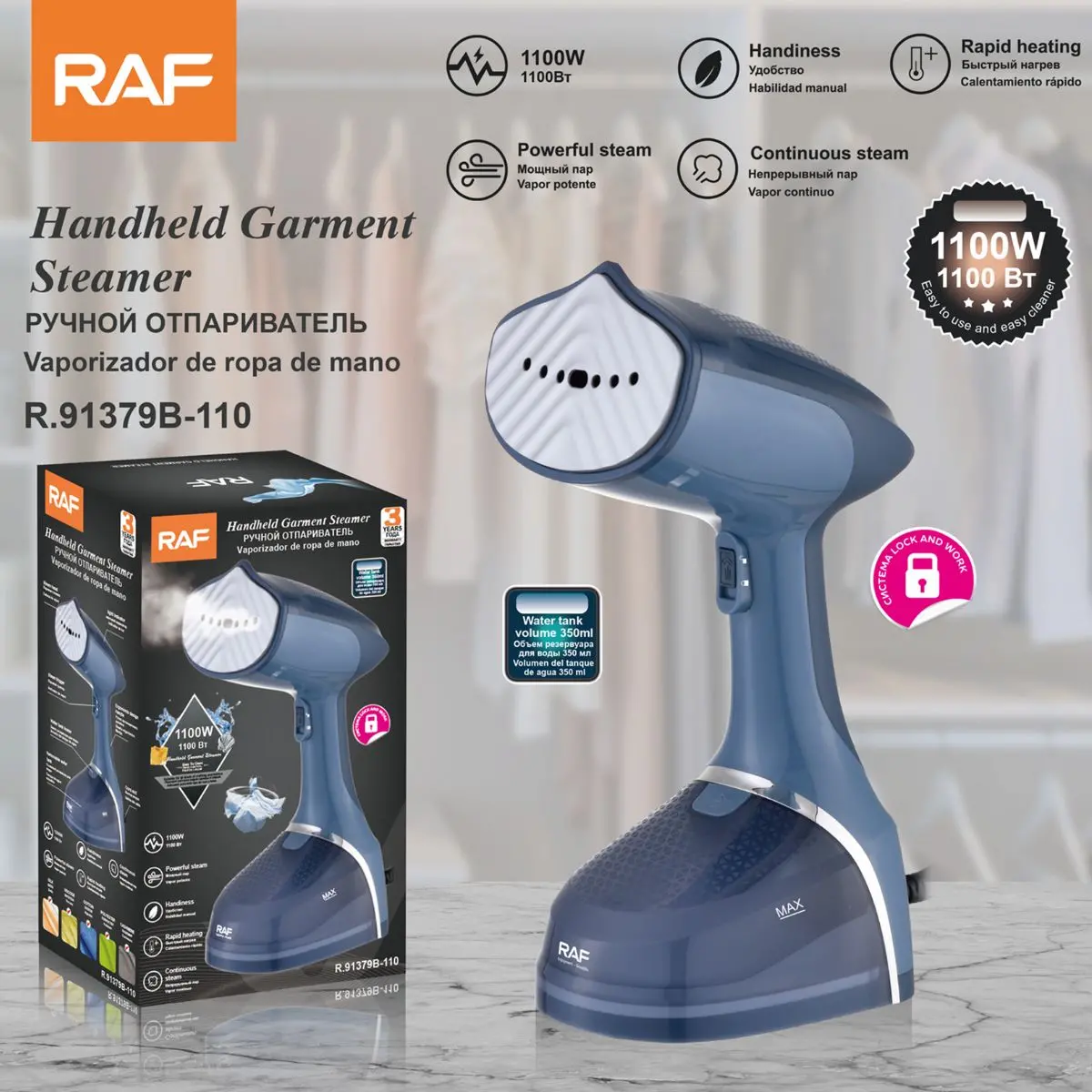Plancha A Vapor Portátil Con Calentamiento Rápido Y Tanque De 350Ml. Vaporizador De Ropa De Mano 1100W 110V. 1