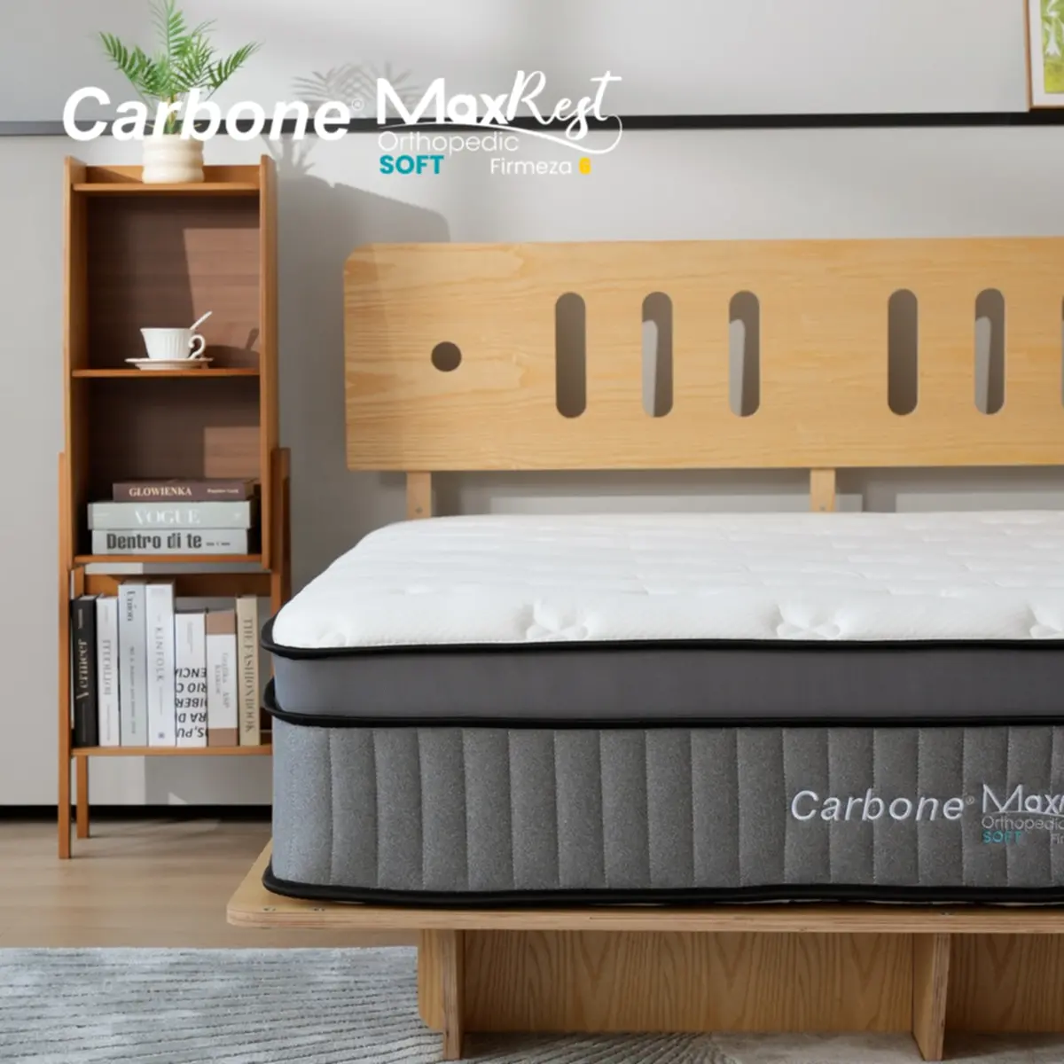 Colchones Ortopédicos Firmeza 6 Carbone Max Rest Empacados Al Vacío Pillow Top Colchón Calidad Hotelera Memory Foam Con Resortes 32Cm Espesor (12.6") 4