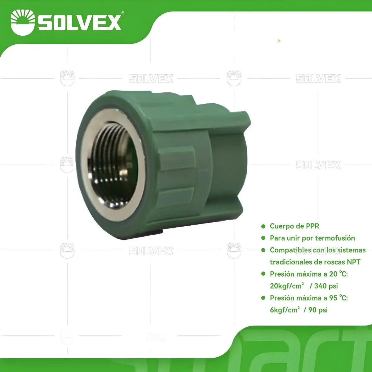 Adaptadores Ppr Hembra Con Insertos En Acero Inoxidable. Conectores Termofusión Para Agua. 1