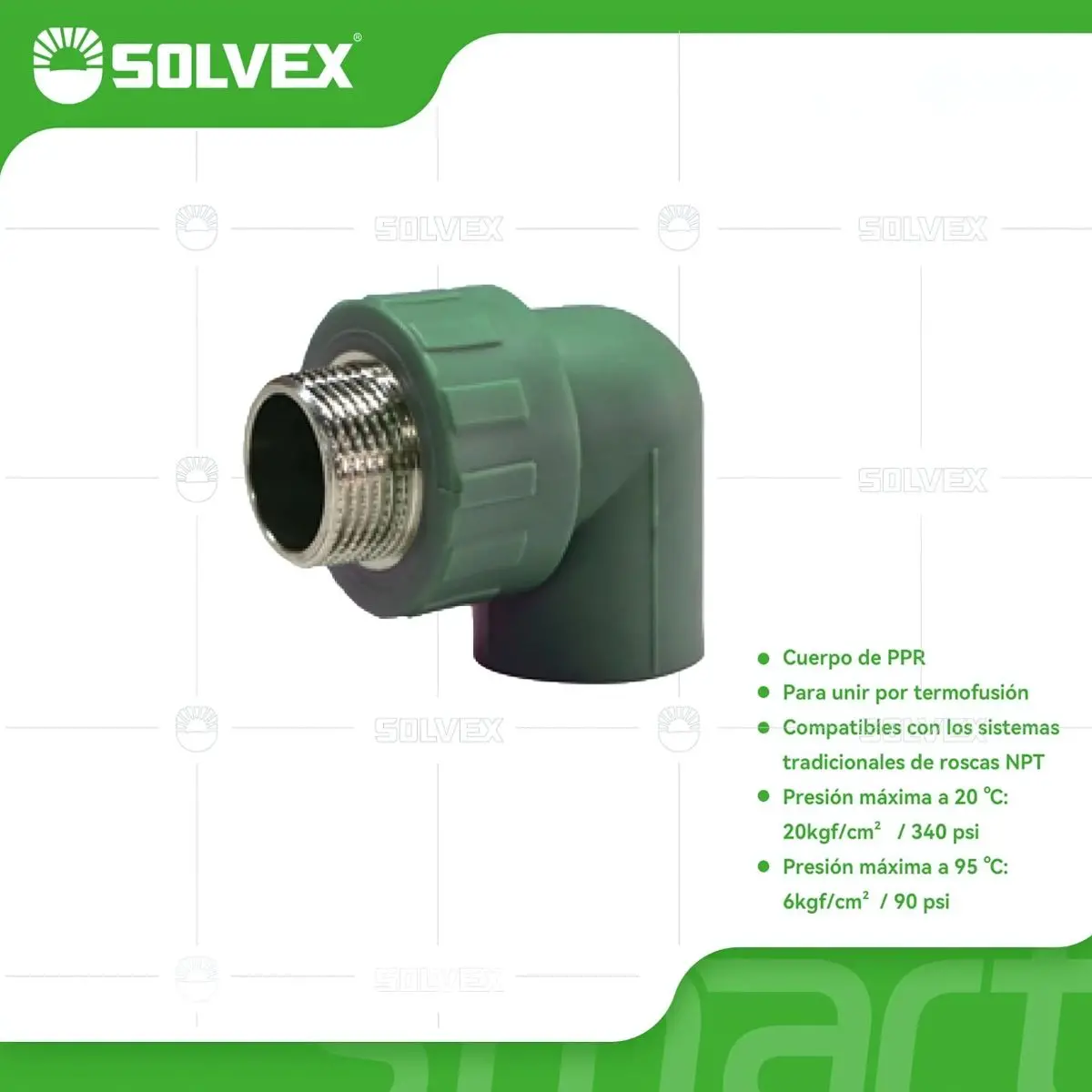 Codos Ppr 90° Con Rosca Macho En Acero Inoxidable. Conectores Termofusión Para Agua. 1