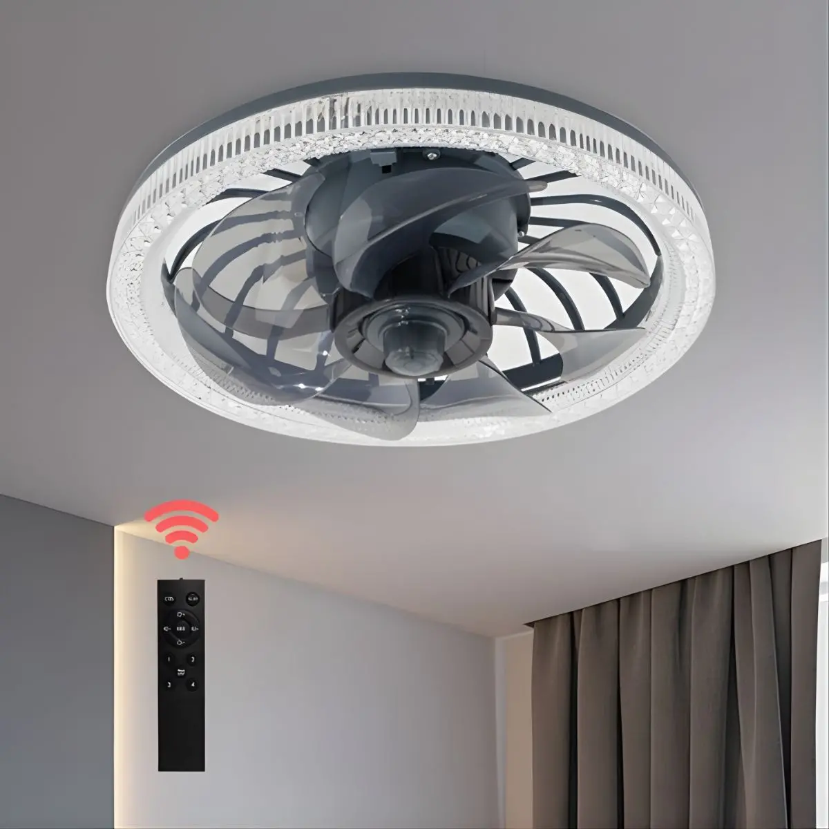 Abanico De Techo Con Luz Led 34W. Lámpara Con Abanico Integrado. Control Remoto Y Luz Regulable En 3 Tonos. 1