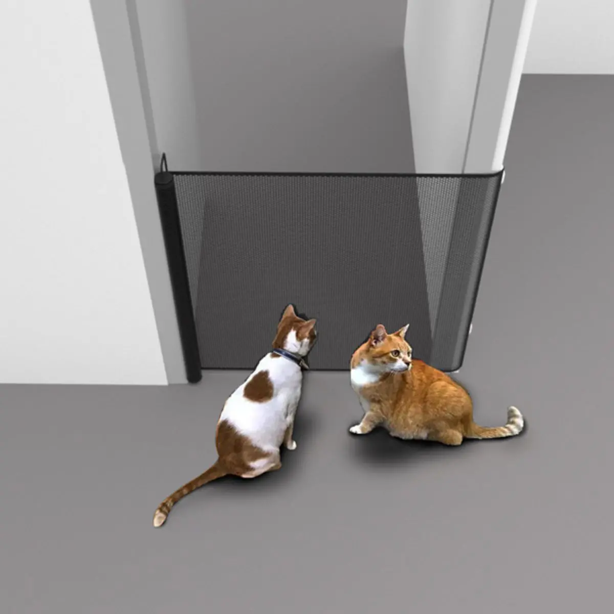 Puerta Retráctil De Seguridad. Barrera De Protección Para Niños Y Mascotas. Malla Extensible Para Escaleras Y Puertas 130×78 Cm. 1