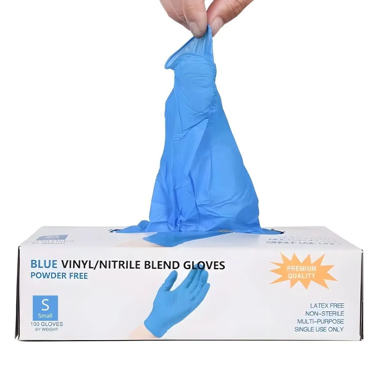 Guantes Desechables De Vinil/Nitrilo (Mezcla) Azul De Alta Elasticidad Sensibles Al Tacto. 1