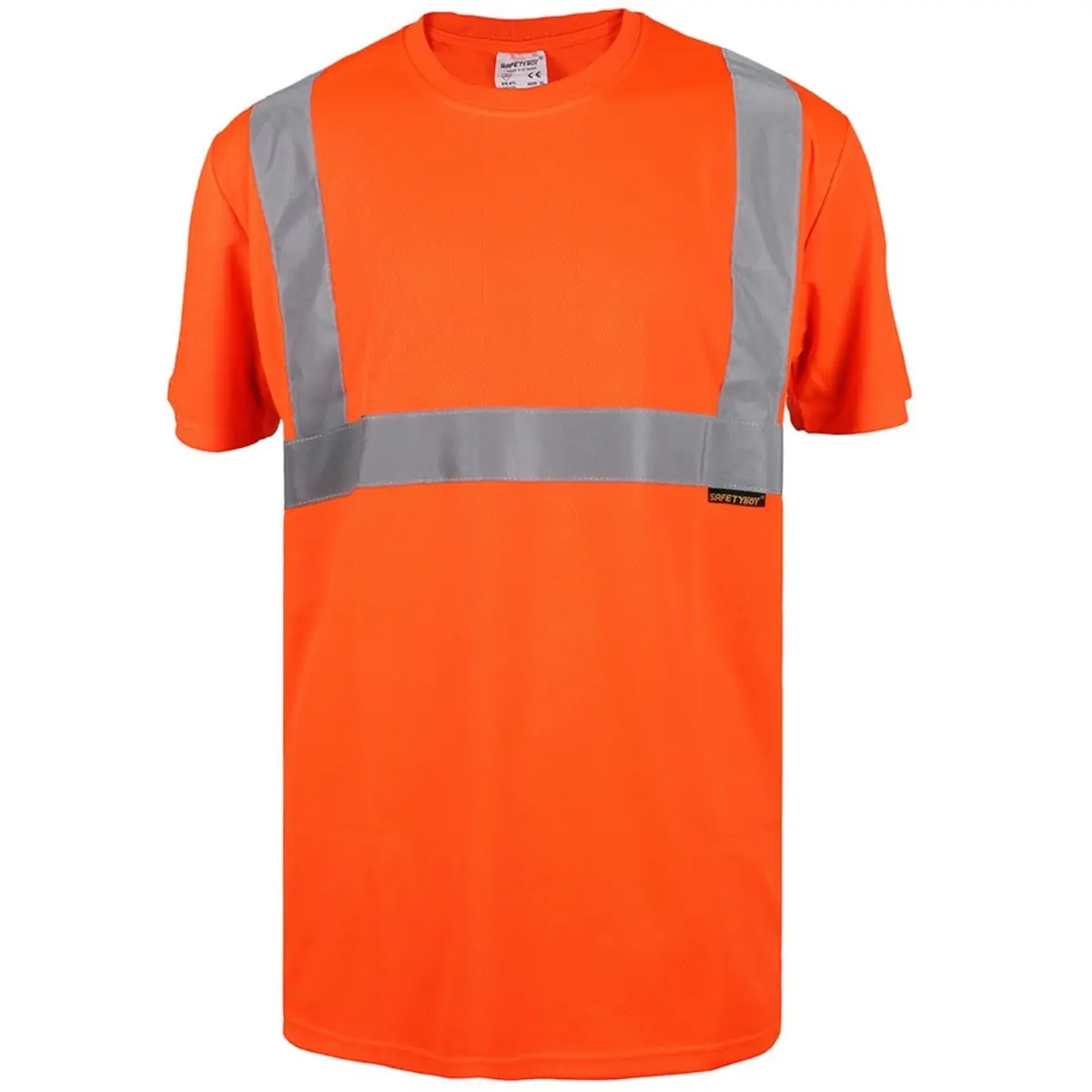Camisas Suéter De Seguridad Con Rayas Reflectivas.  (Color Naranja Fosforescente). Manga Corta 1