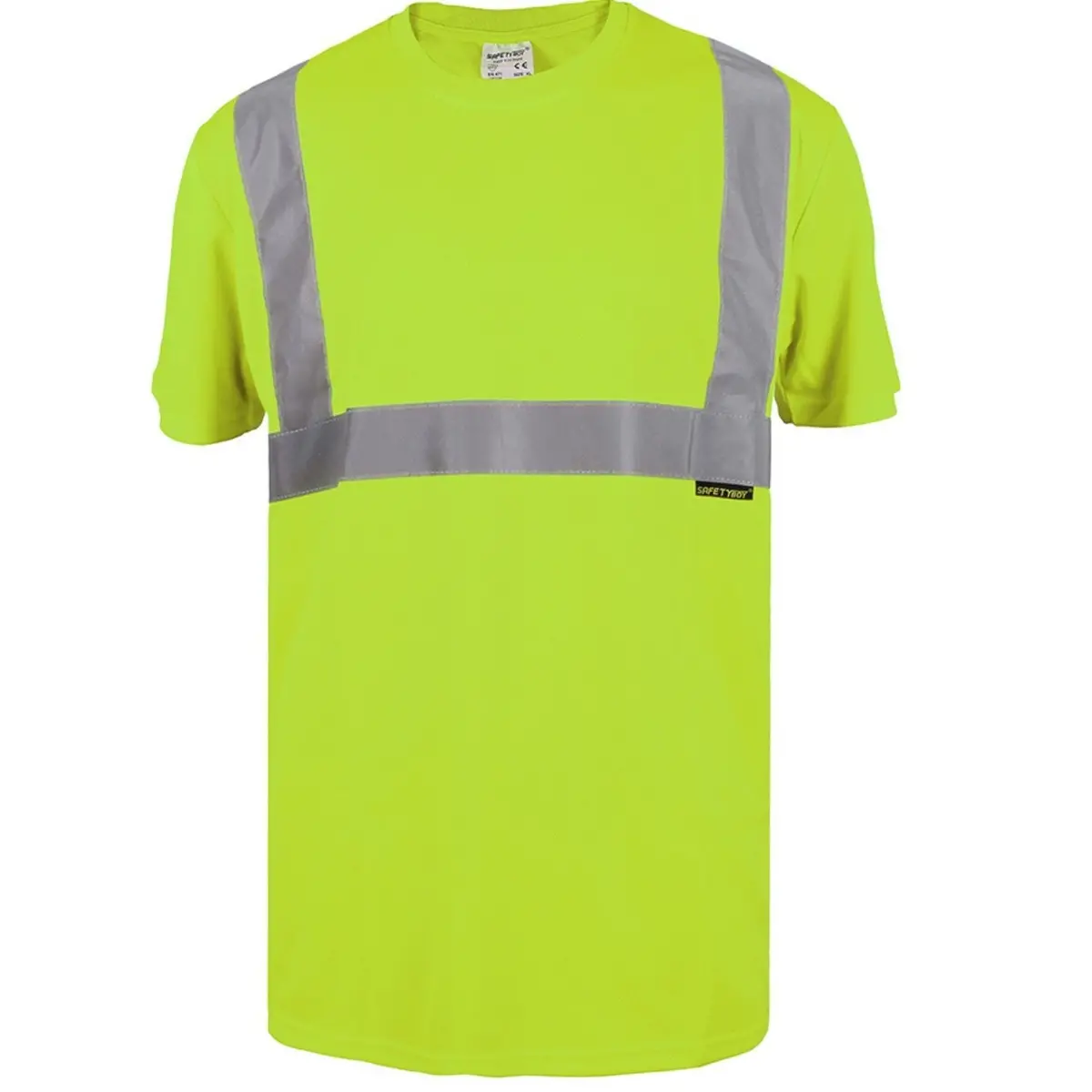 Camisas Suéter De Seguridad Con Rayas Reflectivas. (Color Verde Fosforescente). Manga Corta 1