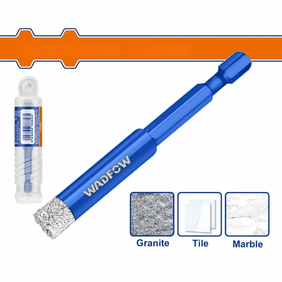 Brocas Diamantadas Hexagonales Con Vástago 1/4" Ideales Para Azulejo, Cerámica, Granito, Mármol Y Piedra 1