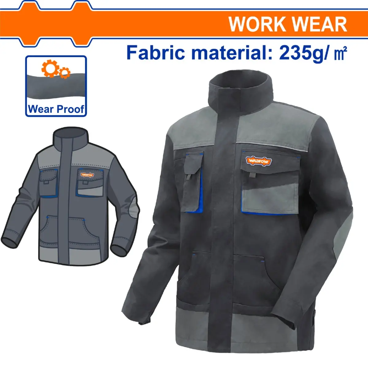 Camisas De Trabajo Con Material Reflectante Y Bolsillos. Manga Larga. Color Gris 1