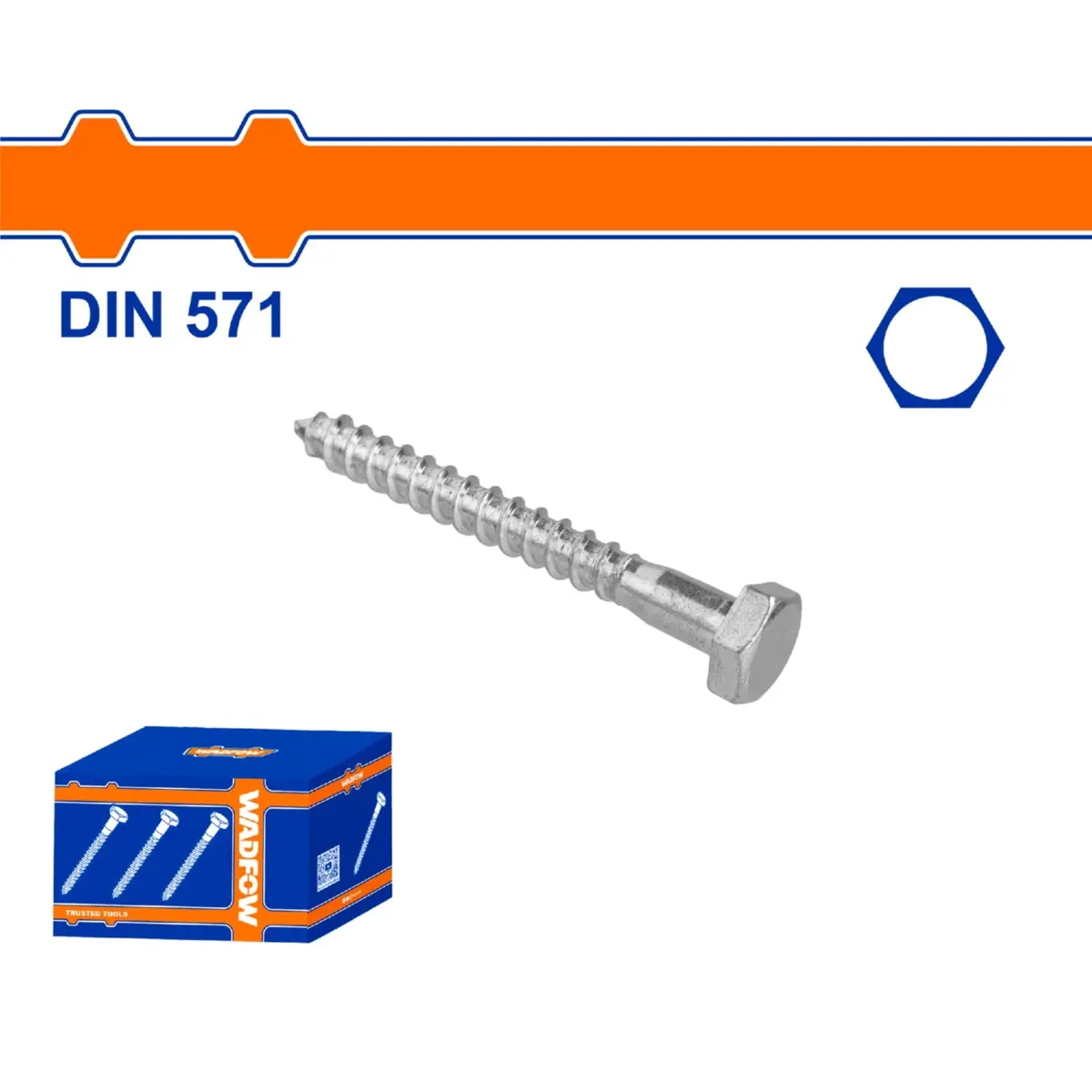 Tornillos Hexagonales De Rosca Parcial Para Madera. Acabado Zinc. 1