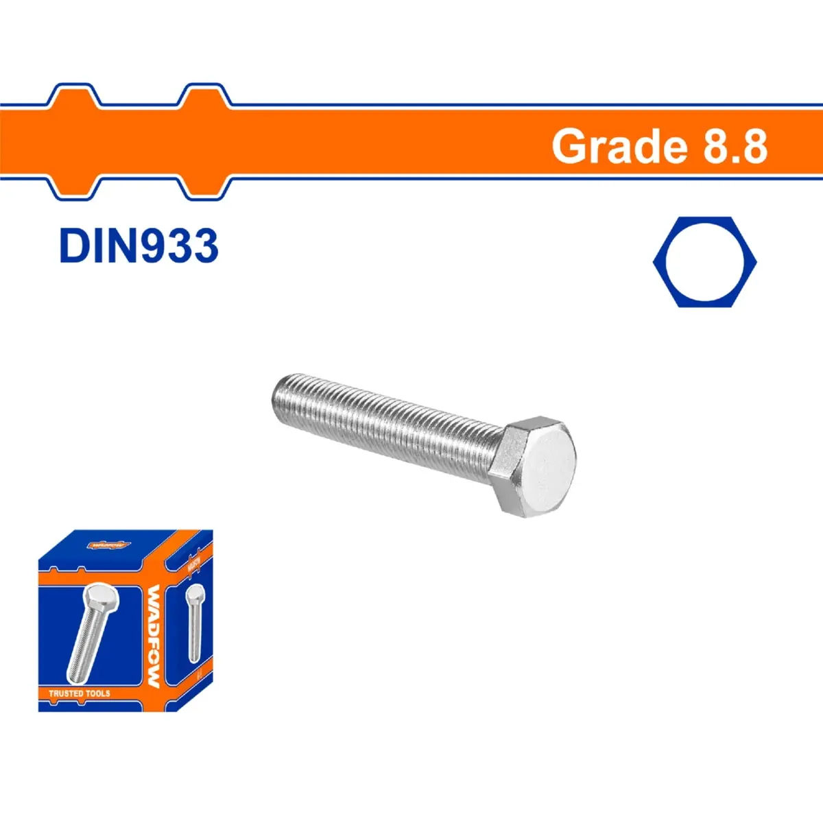 Tornillos Hexagonales Rosca Completa. Grado 8.8 Galvanizado. Din 933 Pernos Hexagonales 1