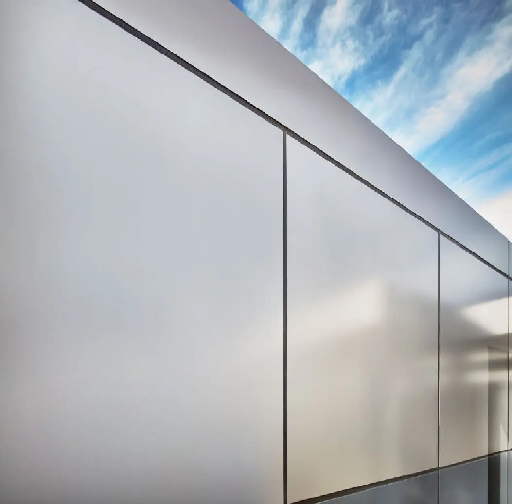 Lámina Alucobond Acm 4Mm Pvdf 1.22X2.44M (4X8pies) Panel Revestimiento Exterior De Alta Calidad Color Silver B018 Aluminio Compuesto 2