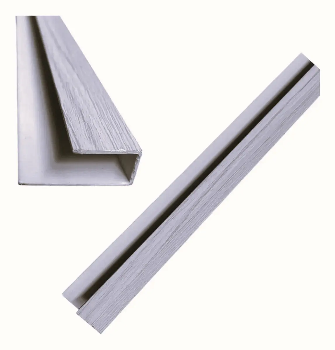 Remate Terminal Tipo C Accesorio Cielo Raso Pvc Techo Madera Gris 5.95M  Resistente A Humedad Fácil Instalación Alta Durabilidad 1