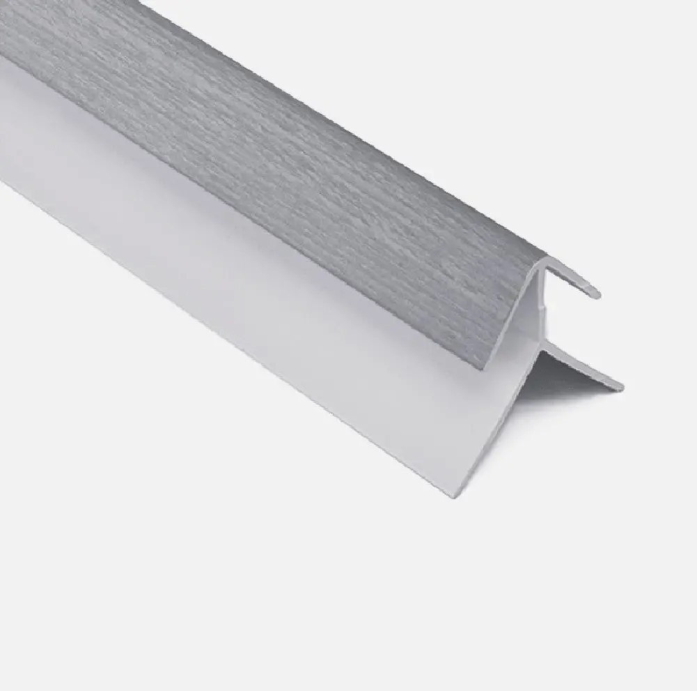 Perfil Esquina Exterior Accesorio Cielo Raso Pvc Techo Gris Madera 5.95M  Resistente A Humedad Fácil Instalación Alta Durabilidad 1