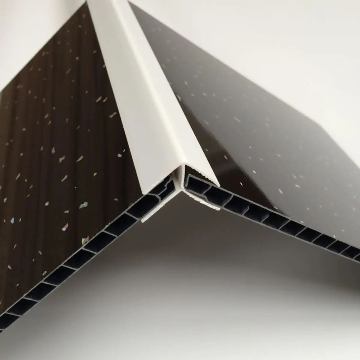 Perfil Esquina Exterior Accesorio Cielo Raso Pvc Techo Gris Madera 5.95M Resistente A Humedad Fácil Instalación Alta Durabilidad 2