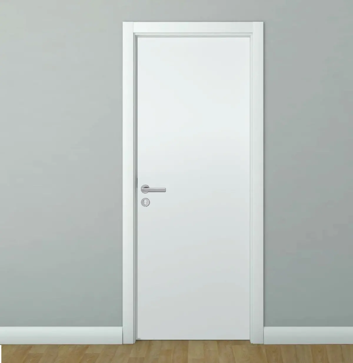 Puerta Wpc 45Mm Madera Interior Blanca 85X215cm Incluye Marco Completo Y Herrajes Silver. Altisima Calidad Y Resistencia 1
