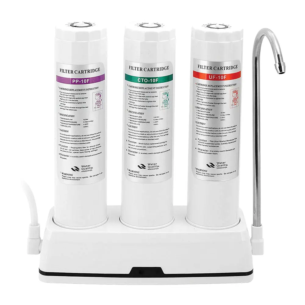 Clear Pure Triple Filtro De Sobreponer Fácil De Usar, Sin Electricidad Con Filtros Pp+Cto+Uf. 1
