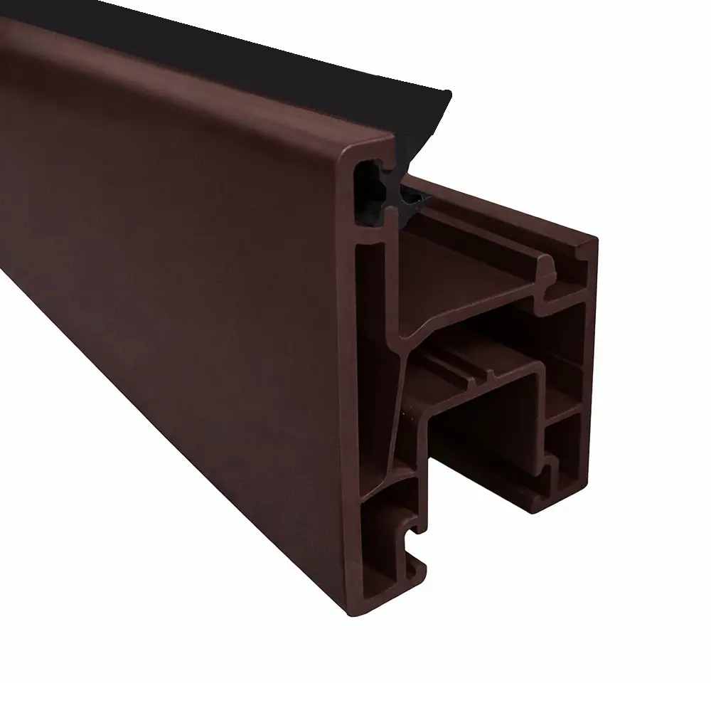 Perfil Upvc Hoja Ventana Corredera 80Mm Serie Upview Carbone Espesor 2.5Mm Largo 5.85M Color Marron Chocolate Microtexturizado 2