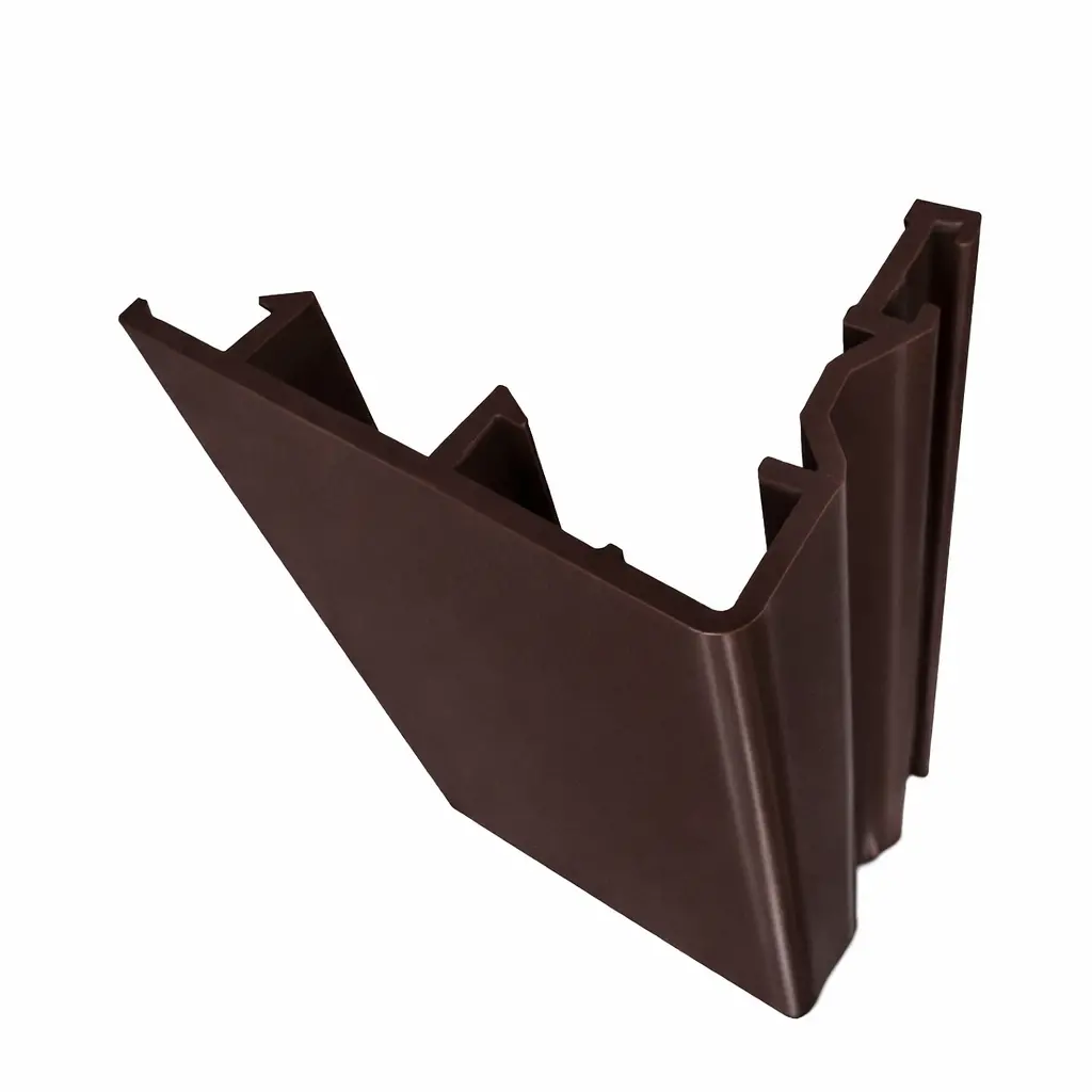 Perfil Upvc Traslape Cruce De Hoja Serie 80Mm Upview Carbone Espesor 2.5Mm Largo 5.85M Color Marron Chocolate Microtexturizado 2