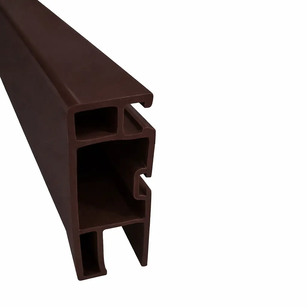 Perfil Upvc Hoja Malla Mosquitera Serie Corredera 80Mm Upview Carbone Espesor 2.5Mm Largo 5.85M Color Marron Chocolate 2